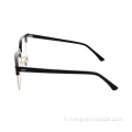 Men de demi-coule mode Cool vintage rétro métallisé acétate de lunettes optiques.